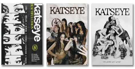 zotuuie A Set Of 3 Katseye Poster Pop Music Girl Group Band Vintage Posters Für Zimmer, Ästhetische Leinwand-Wandkunst, Schlafzimmer-Dekor 08x12inch(20x30cm)-3pcs