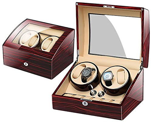 Caricaorologi Automatico Per 4+6 Orologi Custodia In Pelle PU Per Riporre Orologi Automatici 5 Modalità Di Rotazione La Rotazione Si Interrompe All'apertura Del Coperchio Caricaorologi Di Lusso