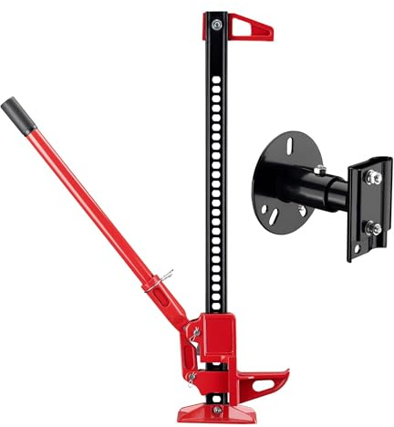 Wiltec Farm Jack – Kompakt-Transport-Set Wagenheber bis 3000 kg und max. 76 cm Hubhöhe mit Reserverad-Halterung