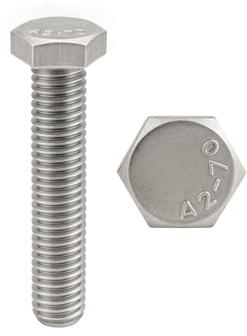 ProRaje - Viti in acciaio inox M8 x 120 mm, filettatura totale testa esagonale (M8 x 120), in acciaio inox A2 (304), viti a testa H (TH) – DIN 933: confezione da 20 pezzi