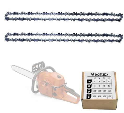 Catena Per Motosega da 325, Spessore 1,3 mm, 72 Maglie, Confezione da 2, Adatta per lama da 45,7 cm. Compatibile Con Stihl, Husqvarna e Makita. Ldeale Per Professionisti e fai-da-te.
