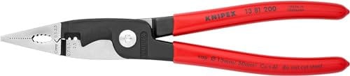 KNIPEX Elektro-Installationszange mit Kunststoff überzogen schwarz atramentiert 200 mm, 13 81 200