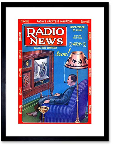 Wee Blue Coo Magazine Radio News 1928 Tv Art Framed Wall Art Print