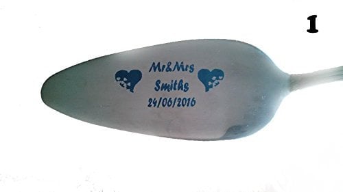 Black Engraved Wedding Cake Knife