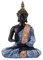 Lifestyle & More Moderne Skulptur Dekofigur Buddha aus Kunststein schwarz/blau 15x11 cm