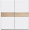 FORTE WINNER PLUS Schrank 200, Kleiderschrank Schwebetürenschrank Skandinavisch Schlafzimmer 2-türig Einlegeböden Kleiderstange Weiß / Holzdekor: Sonoma Eiche, 200 cm breit x 210 cm hoch x 61 cm tief