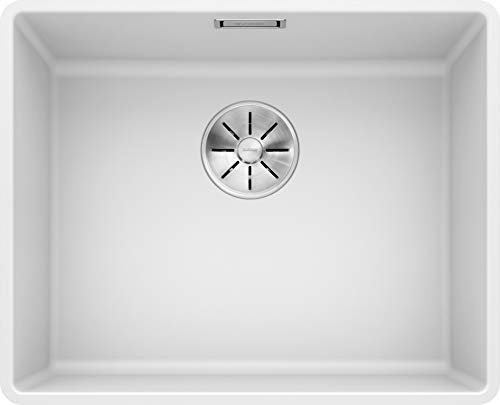 BLANCO SUBLINE 500-F – Lavello da cucina in granito filo-top per basi di lavello con larghezza di 60 cm – SILGRANIT – Bianco – 523535
