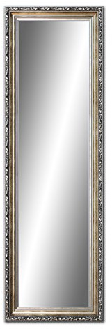 130 cm x 40 cm, Spiegel mit Rahmen, Badezimmerspiegel Antik, Alte Spiegel, Handgefertigte, Stabiler Rückwand, Rahmenleiste: 60 mm breit und 45 mm hoch, Rahmen Farbe: Gold- Silber