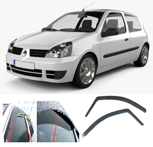 AC WOW 2x Wind Deflectors for RENAULT Clio Mk2 3-Door 1998 1999 2000 2001 2002 2003 2004 2005 Rain Guards