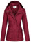 WenVen Giacca da Donna Cotone Militare Caldo Giubbotto Slim Fit Casual con Zip Antivento Cappotto Leggera Giacchetta Carga Classica Parka Montagna Rosso L