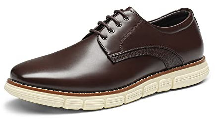 Bruno Marc Zapatos de Cordones Zapatillas de Vestir Oxfords Clásico Derby para Hombre,Size 43,Marron/Oscuro,GRANDPLAIN