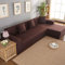 Ejoyous Elastische Sofabezug L Form, Couchbezug Stretch Sofa Schonbezug Schonbezüge Sofa Überwürfe Sofabezug Elastische Stretch für L-Form Sofa 3 + 2 Sitz Ecke Sofabezug (Braun)