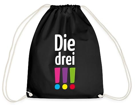 Spreadshirt Die Drei !!! (Ausrufezeichen) Logo Turnbeutel, One size, Schwarz