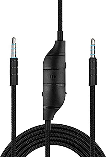 Adhiper G933 Audio-Ersatzkabel mitmit Lavalier, mit eingebautem Mikrofon und Lautstärkeregler, kompatibel mit PS5/PS4/Xbox One/PC Logitech G933 G633 Gaming-Headset (schwarz/1,5M)