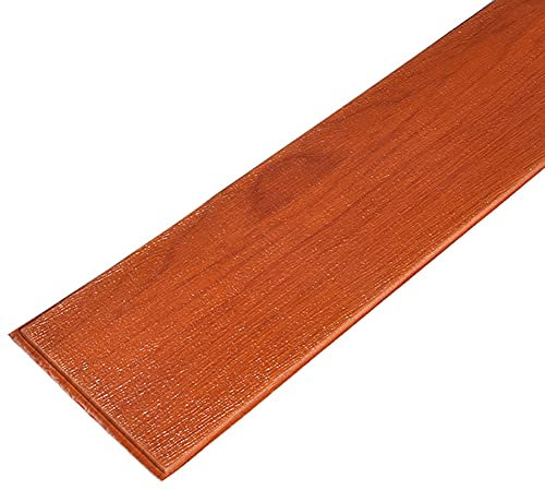 XiinxiGo Papier Autocollant 3D, Décoratif Moulure Murale Plinthe Ligne Mural Border Autocollant Imitation Bois,Rouge,1Pièce(70 * 11 CM)