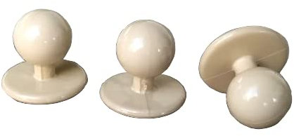 Hartmann-Knöpfe 12 Stück Kochjackenknöpfe Knöpfe aus Kunststoff Kugelknöpfe Knöpfe apfelgrün, beere, beige, jeansblau, schwarz oder weiß (beige)