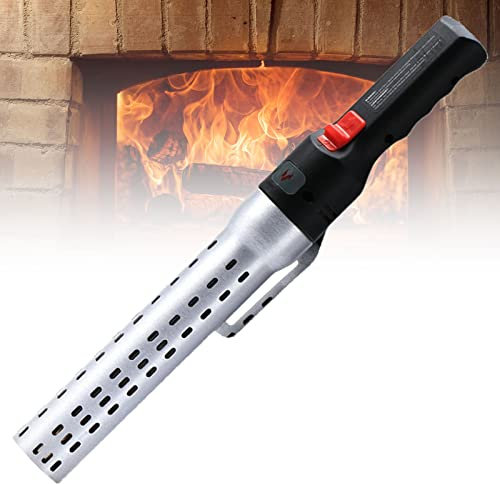 Encendedor Barbacoa Electrico, Portátil Encendedor Barbacoas de Carbon, Enciende Rápidamente en 60s, Multifunción Encendedor Chimenea, 2000W, Máximo: 650 ℃ (Color:Silver)