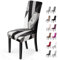 BalladHome Housses de Chaise de Salle à Manger 4 Pièces Housses de Chaise Extensible Universelle Facile à Nettoyer Couverture de Chaise pour Maison Hôtel Décor Restaurant(4 Pièces, Géométrie Noire)-H
