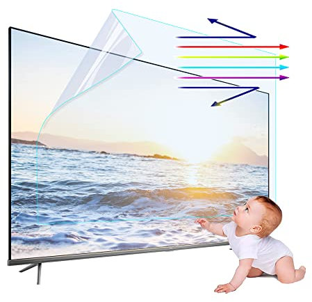 JANEFLY 55 Pollici Filtro per la Protezione dello Schermo TV, Pellicola antiriflesso/Anti Luce Blu/AntiGraffio, Antiriflesso Opaco, Riduci l'affaticamento degli Occhi / 55in 1221x689mm