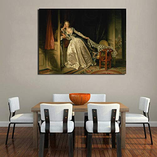 Klassisches berühmtes Ölgemälde auf Leinwand The Stolen Kiss Print Poster Wall Art Decor Picture for Living Room Home Decoration 35x50cm Frameless
