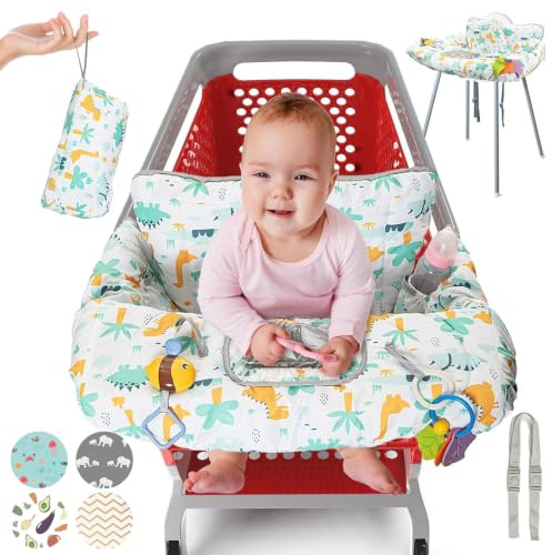 Einkaufswagenabdeckung für Baby PILLANI, Hochstuhlbezug für Restaurantsitz, Einkaufswagenabdeckung für Baby Mädchen und Jungen, Baumwolle Buggy Abdeckungen für Babys, Kleinkinder