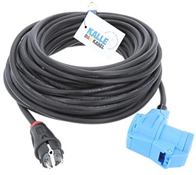 CEE Adapterleitung KALLE Blue SCHUKO Stecker auf CEE Winkelkupplung 10 Meter, 3G 1,5mm²