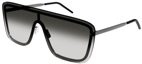 SAINT LAURENT Unisex SL 364 MASK-014 99 Metal Sunglasses, Ruthenium-Ruthenium-Grey