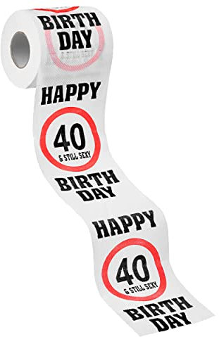 Balinco Toilettenpapier Geschenk, Klopapier Happy Birthday Deko, Lustige Geschenkideen zum Geburtstag, Geburtstagsgeschenk für Frauen/Männer, 250 Blatt (40)
