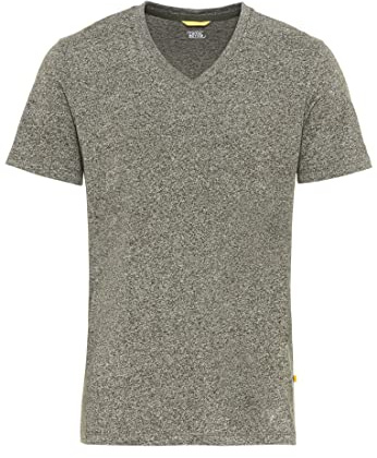 camel active Herren Basic Kurzarm T-Shirt mit V-Ausschnitt aus biologischer Baumwolle in Grau, Grün, Dunkelblau und Dunkelgrau Grün menswear-4XL
