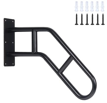 Rampe pour marches extérieures, balustrade d'escalier extérieur, rampes d'escalier robustes et antidérapantes pour garage, jardin et porche 1 à 3 marches (1)