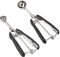 Juego de cucharas pequeñas para galletas, 2 piezas incluyen 1 cucharadita/1 cucharada de masa de galletas, cucharas de galletas para hornear, hechas de acero inoxidable 18/8, buen agarre suav