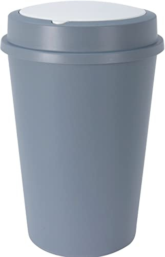 Muddy Hands 47L Touch Top Waste Bin – Large Plastic Kitchen Rubbish & Recycling Bin with Lid, Household Dustbin (Blue)