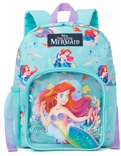 Disney The Little Mermaid Rucksack Kinder | Mädchen Ariel Sea Character Blauer Rucksack | Gepäck Sport Schultasche Verstellbare Gurte | Prinzessin Merchandise Geschenke