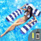 Asiento de piscina hamaca flotante, hamaca de agua, juguetes, colchón de aire, silla de agua, hamaca para adultos, niños (azul oscuro)