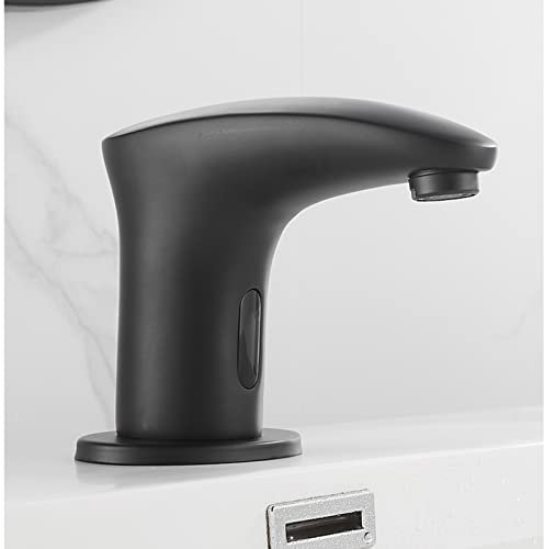 Robinets à Capteur pour Lavabo Noir Mitigeur à Capteur Automatique Mitigeur sans Contact Mitigeur Lavabo de Salle de Bain avec Pont, B, Robinet d'Eau Froide