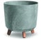 URBN GARDEN Vaso da fiori rotondo in plastica effetto cemento grande per interni ed esterni con gambe (cemento)