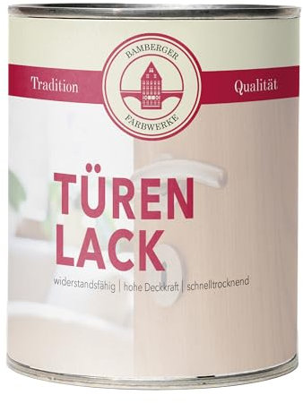 Bamberger Farbwerke Türenlack Holzlack Holzfarbe Türrahmen (Innen- und Außen) (Weiss, 750 ml)