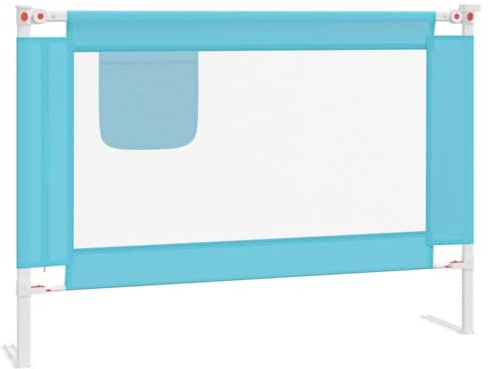 vidaXL Kleinkind-Bettschutzgitter Blau 90x25 cm Stoff