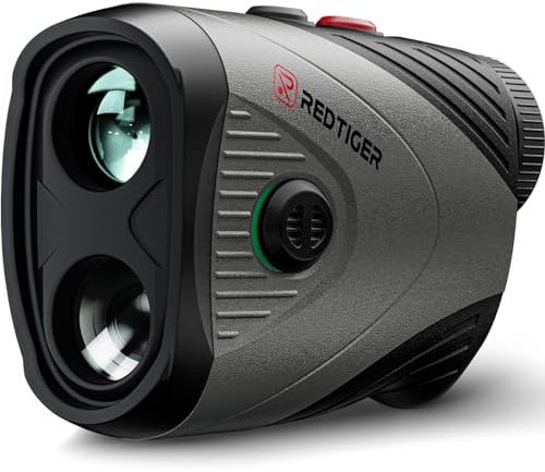 REDTIGER Laser Entfernungsmesser, 7X Vergrößerung, 1200Y Golf Entfernungsmesser mit Slope, Wiederaufladbar Rangefinder mit Magnetstreifen, Flag-Lock und Vibration, ± 0,5m Genauigkeit