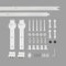 Kit de riel para puerta corredera, 200 cm, kit de pista de armario de puerta de granero para una puerta, conjunto de poleas de riel de suspensión de puerta de granero blanco (clásico) puerta simple