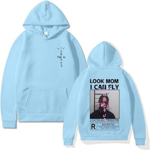EVERLUCK Travis Hip Hop Fans Hoodies Herren Scott Wish You Were Here Sweatshirts Damen Astroworld Look Mom I Can Fly Hoody Pullover, 05 Travis Hoody, 48