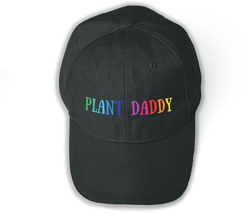 Plant Daddy Hüte für Männer, bestickte Papa-Kappe für Pflanzen-Vater, Camper, botanisches Geschenk, perfekt für Pflanzenvater und Gärtner, Schwarz, Einheitsgröße-M