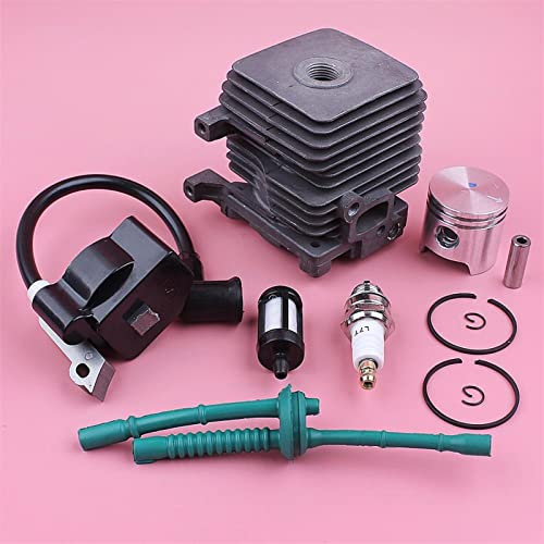 NEEDY 34mm Zylinderkolbenzündungsspulen-Kit for Stihl FS55 FS45 FS38. Kraftstofffilter linie Zündkerze Gras Trimmerwerkzeug Teile ersetzen Zylinderkolbensatz
