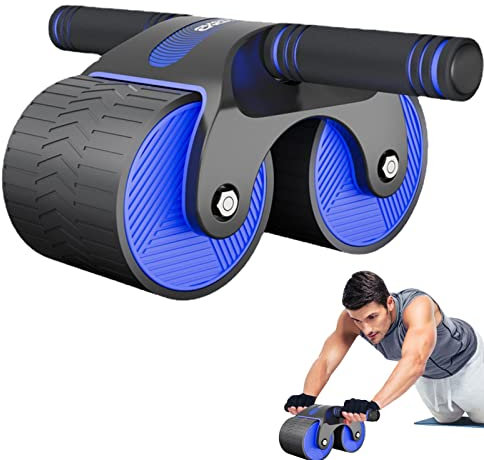 CENMOO 3 Rollen für Bauchmuskeln, AB Roller für Bauchmuskeltraining mit stabilen Doppelrollen und automatischem Rückprall | AB-Rolle mit Doppelrad für Bauchmuskeltraining