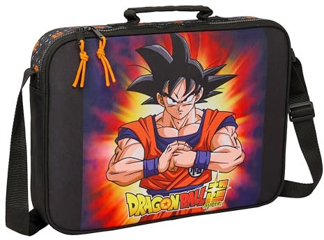 Safta Dragon Ball - Portefeuille extrascolaire, porte-tout, bandoulière, confortable et polyvalent, qualité et résistance, 38 x 6 x 28 cm, couleur noire, Noir, Estándar, Décontracté