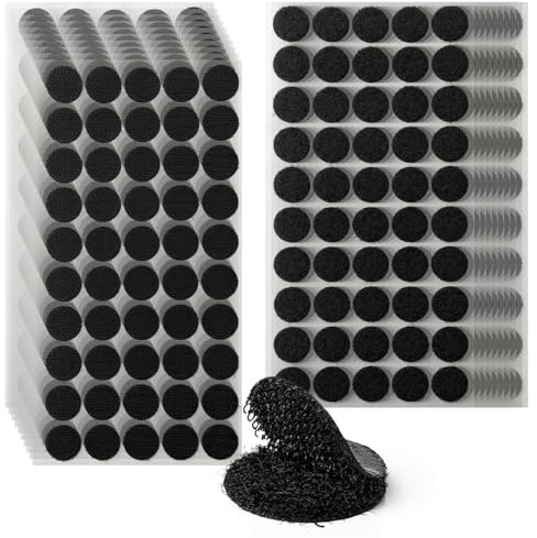 ZESION 1000 Pcs (500 Pairs) 0.79inch Diameter Hook and Loop Fastener Self Adhesive Dots, Excellent Grip, Small Circle Dots Stickers Tapes,for Sewing, Crafting,DIY,Wall Adhesive Strips