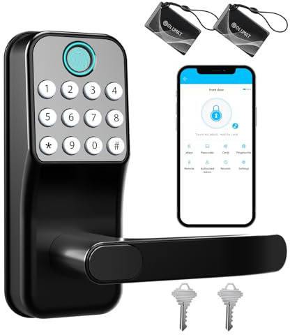 Olumat Keyless Entry Smart Lock - Fingerprint & Wi-Fi Door Lock with Handle - For Home, Office & Garage