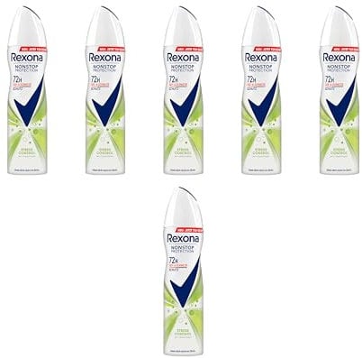 6x Rexona Nonstop Protection Deospray Stress Control Anti Transpirant mit 72 Stunden Schutz vor Schweiß und Körpergeruch 150 ml