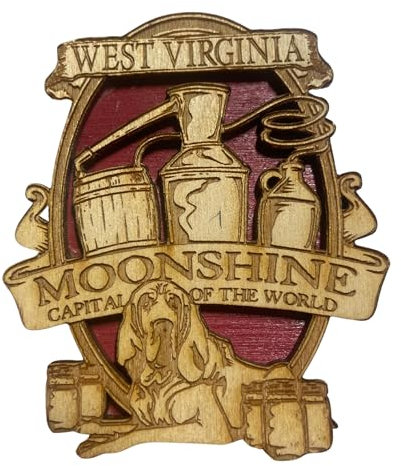 West Virginia Magnet aus Holz, lasergeschnitzt, Montagezubehör, Reise-Souvenir, 6,3 x 7,6 cm