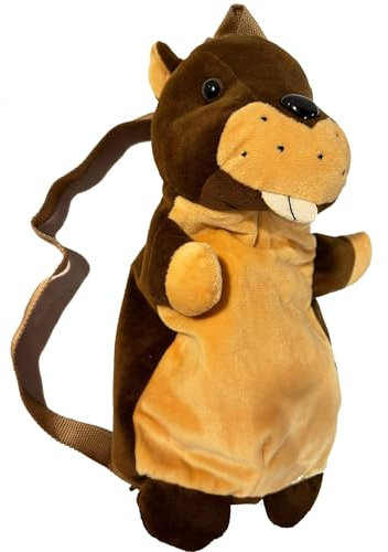 alles-meine.de GmbH Kuscheltier/weicher Plüsch Rucksack - Nagetier Biber - 38 cm - Plüschtier Baby Kleinkinder Kinder Schmusetier - Tiere Hörnchen lustige Zootiere Waldtier Tie..